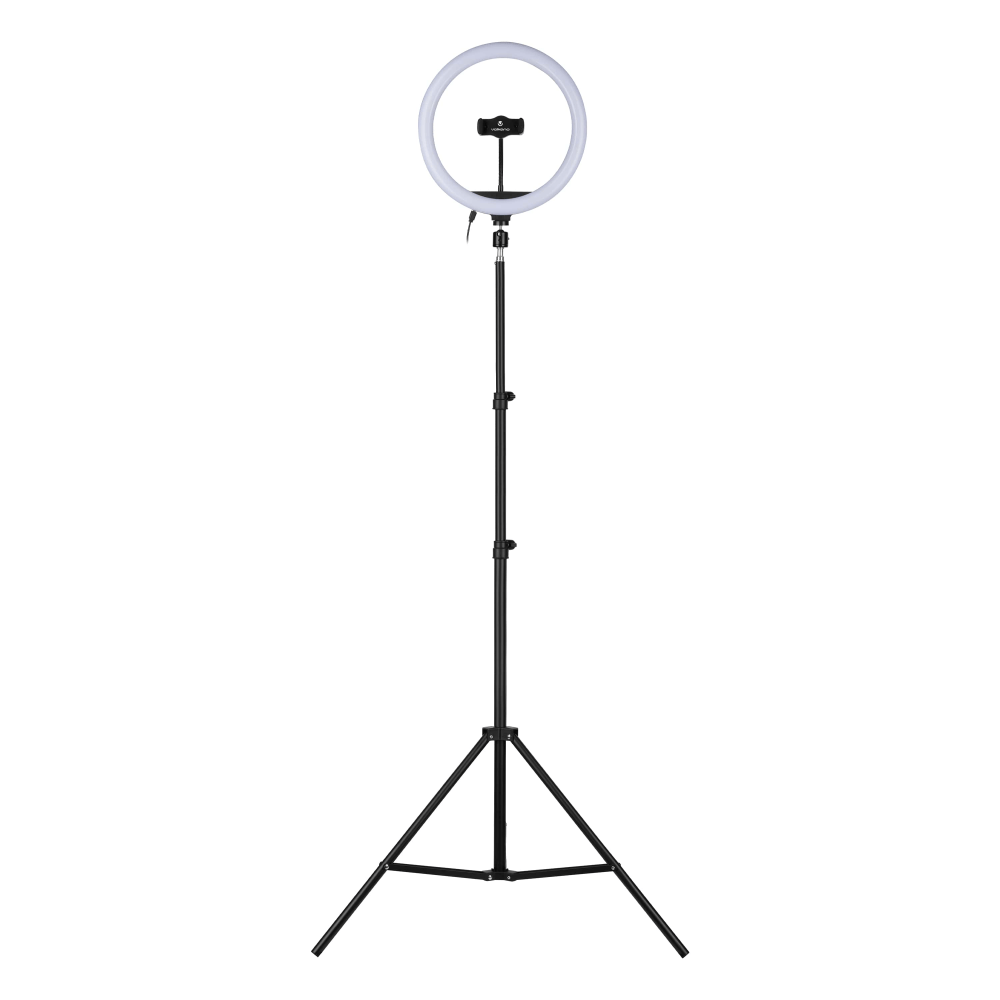 Volkano Insta Series 12in Ring Light With Floor Tripod, Black, VK-6510-BK (Min Order Qty 2) MPN:VK-6510-BK