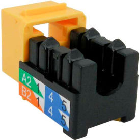Vertical Cable 352-V2722/YL Cat 6 V-Max U-Style Keystone Jack - Yellow 352-V2722/YL