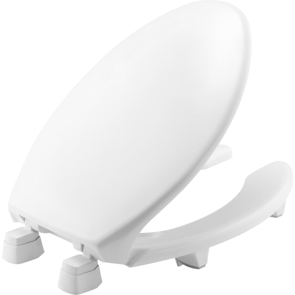 Toilet Seats, Type: Lift, Open , Style: Elongated , Material: Plastic , Color: White , Outside Width: 14.188in (Inch) MPN:2L2150T 000