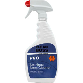 CleanBoss Pro Stainless Steel Cleaner & Natural Shine Citrus Scent 24 oz. Bottle 6/Case 12060414