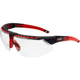 Uvex® Avatar Hydroshield Safety Glasses Red Frame Clear Lens Scratch-Resistant Anti-Fog S2860HS