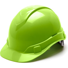 Ridgeline Cap Style Hard Hat Hi-Vis Green 4-Point Ratchet Suspension - Pkg Qty 16 HP44131