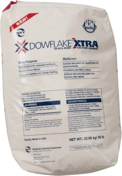Ice & Snow Melter & De-Icer: Calcium Chloride Granular, 50 lb Bag MPN:28-6350