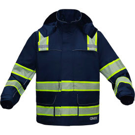 GSS Onyx Non Ansi Rip Stop Rain Coat w/ Teflon Coating L/XL Navy 6502-LG/XL