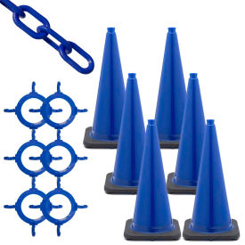 Mr. Chain 93206-6 Traffic Cone & Chain Kit - Blue 93206-6 26-6932