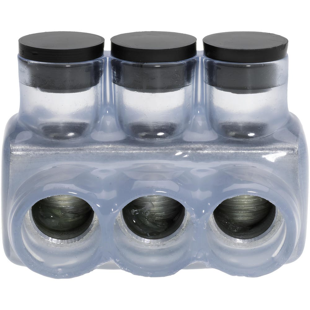 Push In Wire Connectors, Connector Type: Tap , Compatible Wire Size (AWG): 350kcmil, 6AWG , Number Of Ports: 3 , Overall Length: 3.45 , Connector Color: Clear  MPN:IPL350-3C