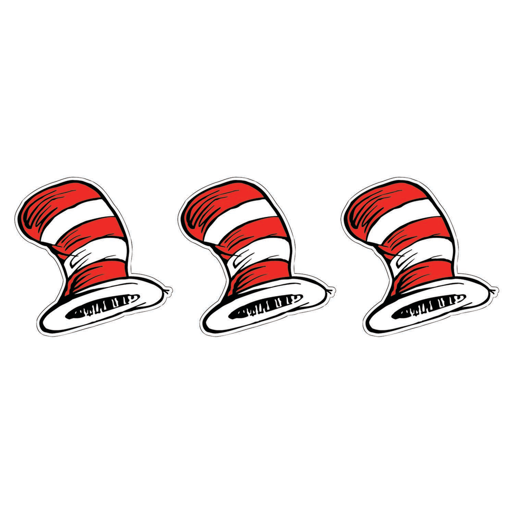 Eureka School Paper Cut Outs, 5in, The Cat in the Hat, 36 Cut Outs Per Pack, Set Of 3 Packs (Min Order Qty 4) MPN:EU-841300-3
