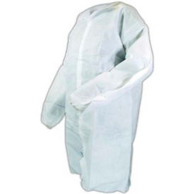 SMS Lab Coat No Pockets Elastic Wrists Snap Front Single Collar White XL 30/Case LC0-WE-SMS-XL