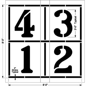 Newstripe 8' Four Square Game Stencil 1/8