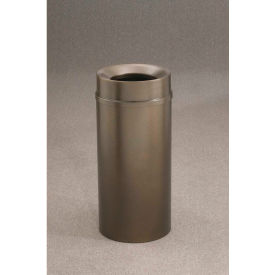 Glaro Steel Round Trash Can W/Funnel Lid 12 Gallon Bronze Vein F1251-BV-BV