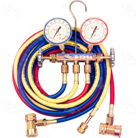 R134a Brass Fahrenheit Manifold Gauge Set w/ Coupler - Four Seasons 59198 59198
