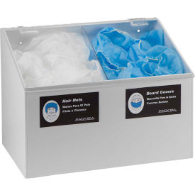 Horizon Mfg. 2-Compartment Hair Net/Beard Cover/Shoe Cover/Arm Protector Dispenser White 5122-W