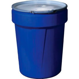 Eagle® Lab Pack Open Head Poly Drum Metal Lever Lock 40 Gallon Capacity Blue 1651MB