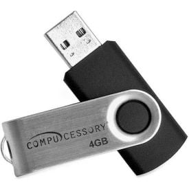 Compucessory 26464 USB 2.0 Flash Drive 4 GB Black/Aluminum 26464