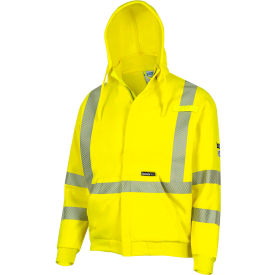Oberon™ Men's Flame Resistant Heavyweight Zip-Up Hoodie M Hi-Vis Yellow ZFC206-M
