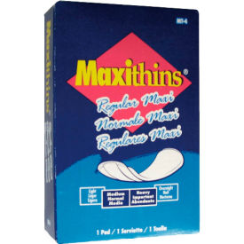 Hospeco Maxithins #4 Full Protection Sanitary Napkins Individually Boxed 250/Case - HOSMT4 HOSMT4