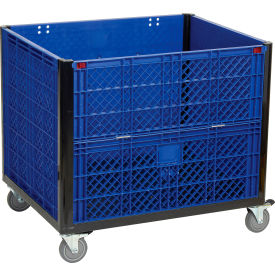 GoVets™ Easy Assembly Solid Wall Container - Drop Gate/Casters 39-1/4x31-1/2x34 OH 452DC239