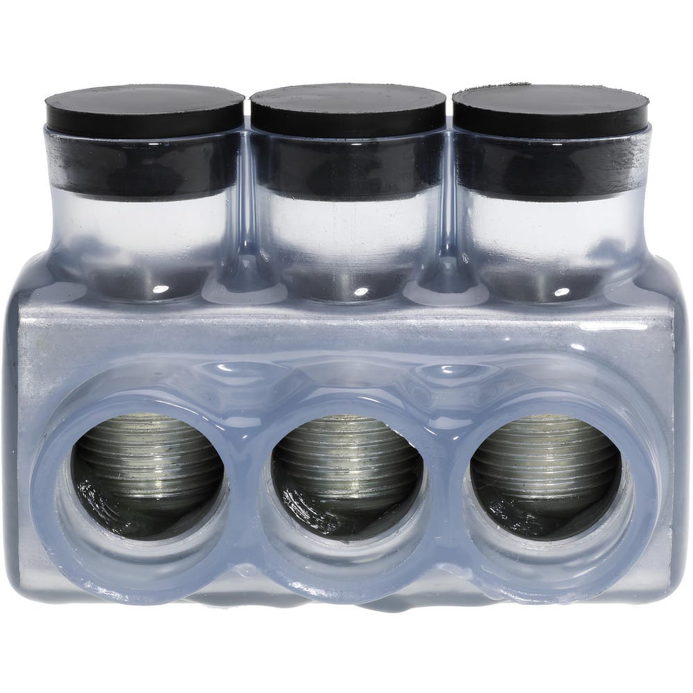 Push In Wire Connectors, Connector Type: Tap , Compatible Wire Size (AWG): 500kcmil, 4AWG , Number Of Ports: 3 , Overall Length: 3.95 , Connector Color: Clear  MPN:IPLD500-3C