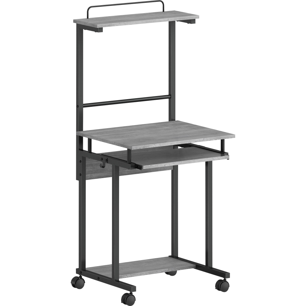 NuSparc 2-Shelf Computer Mobile Workstation, 53-1/2inH x 23-7/10inW x 20-7/10inD, Weathered Charcoal MPN:WS100AMWC
