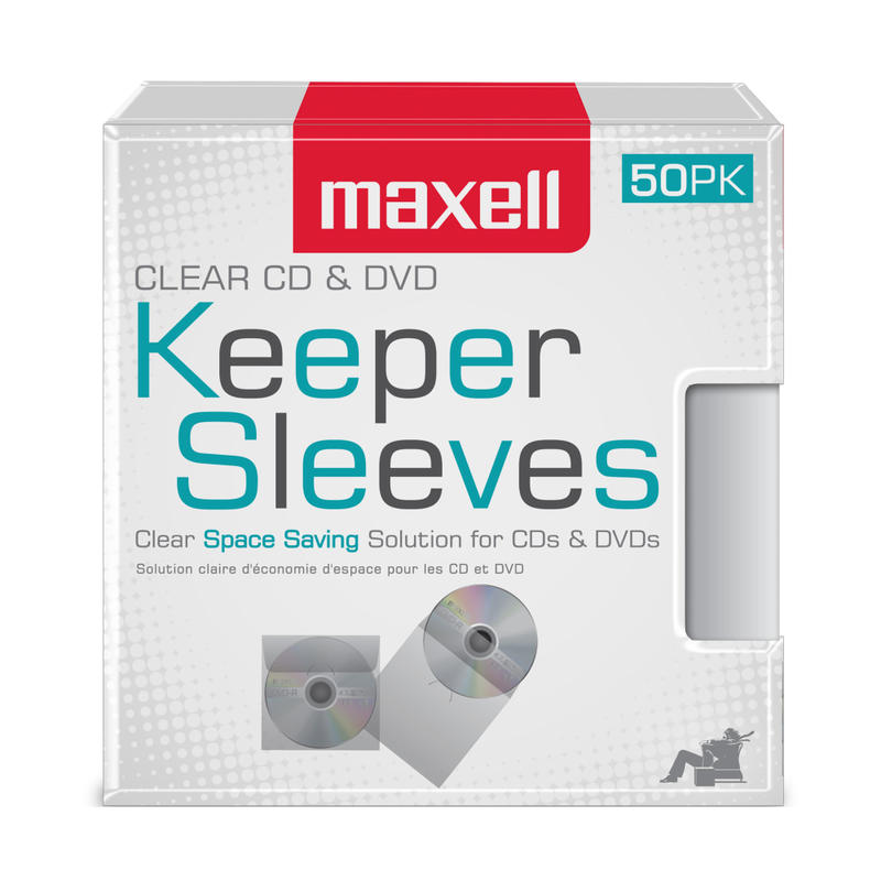 Maxell CD/DVD Keepers, Clear, Pack Of 50 (Min Order Qty 7) MPN:190150