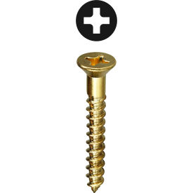L.H.Dottie® Flat Head Wood Screw Phillips Brass #12 x 1