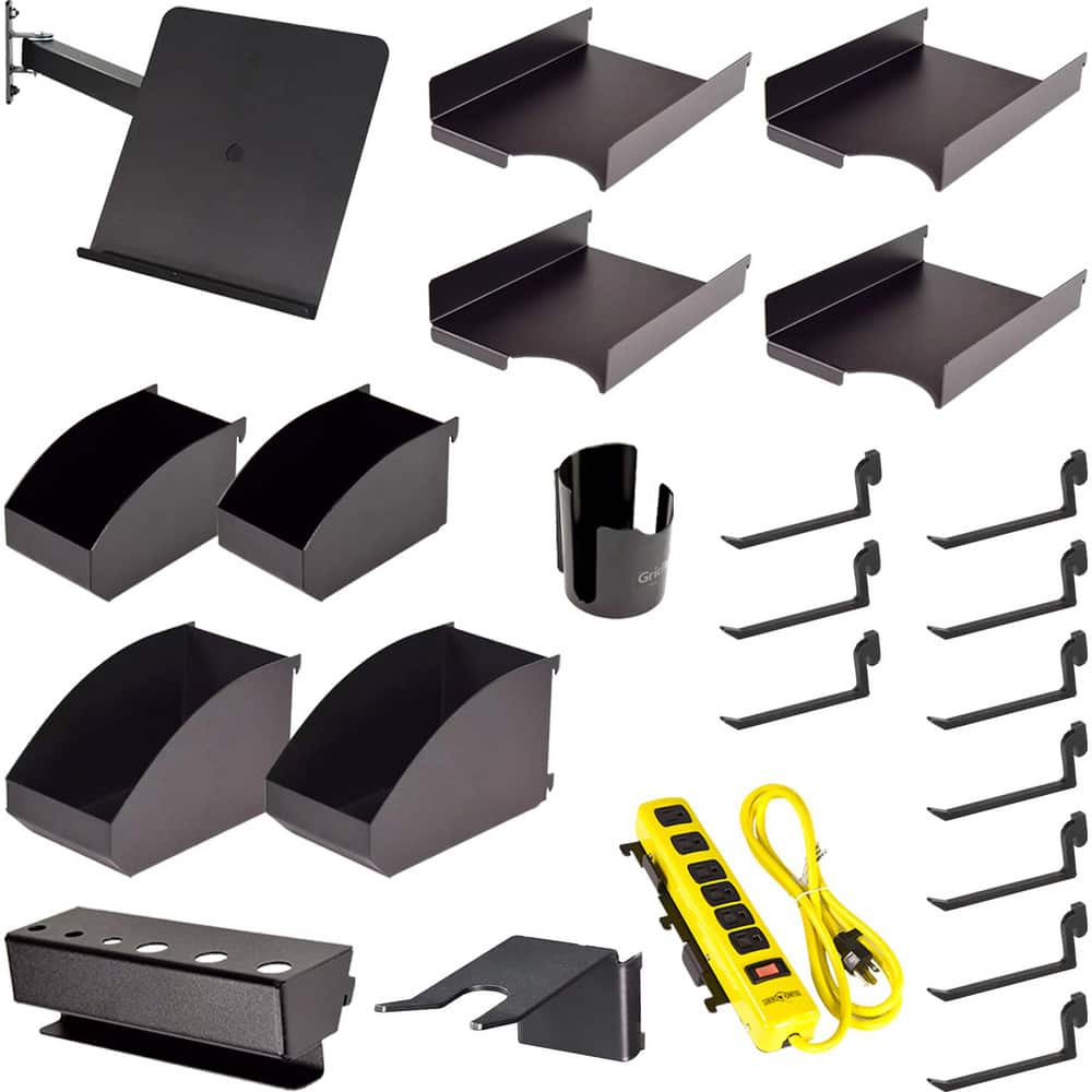 Peg Board Accessories, Type: 23-Piece Packing Station Accessory Kit , Material: Steel  MPN:76458110
