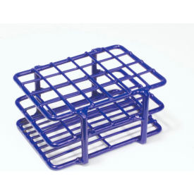 United Scientific™ Test Tube Rack For 13-16mm Tubes 24 Places Wire Epoxy-Coated Blue TTWE03