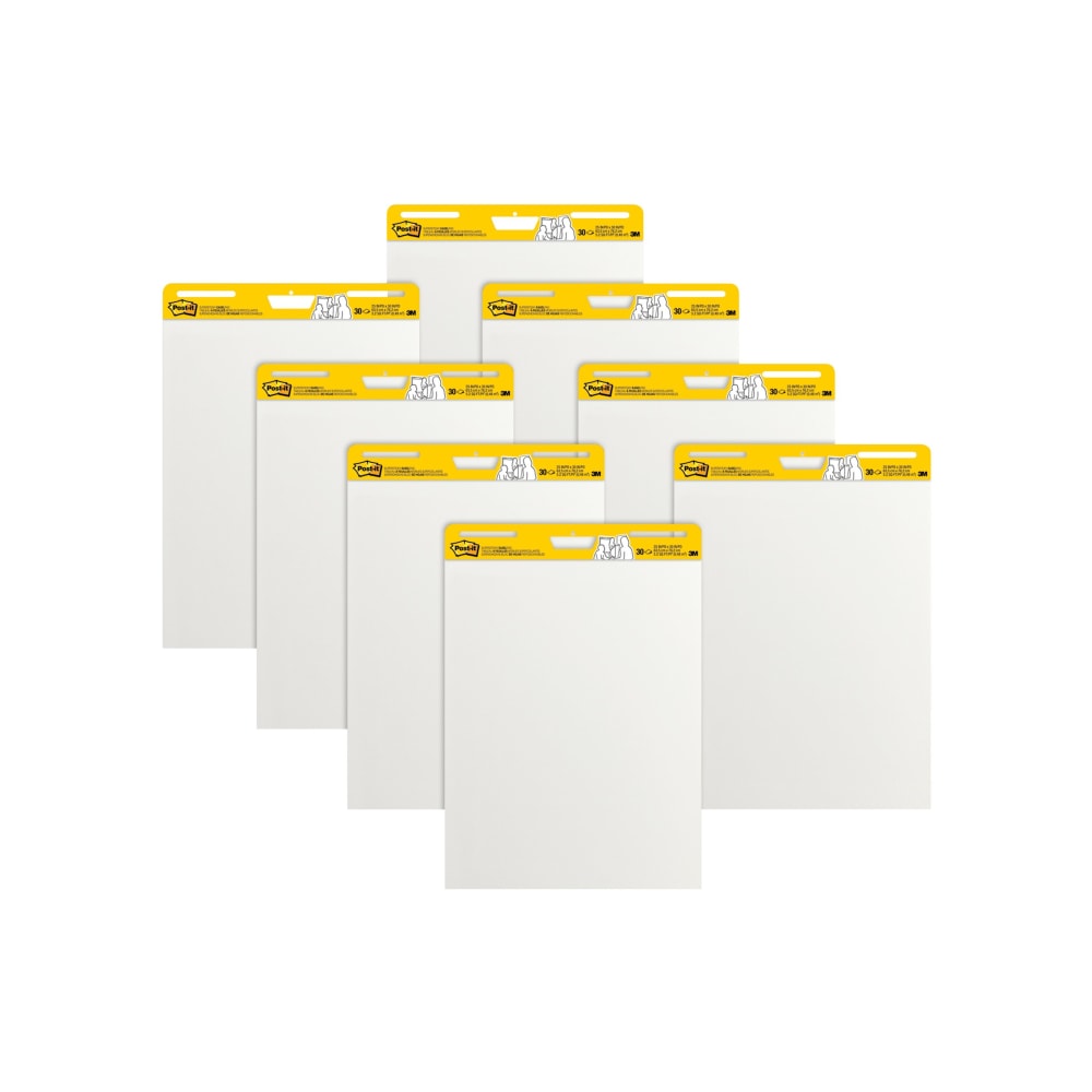 Post-it Super Sticky Easel Pads, 25 in x 30 in, 8 Pads, 30 Sheets/Pad,Great for Virtual Teachers and Students, White MPN:559-VAD-8PK