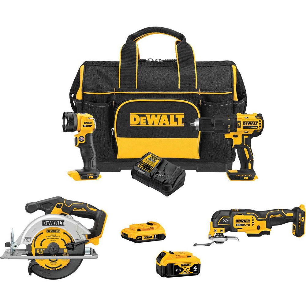 Cordless Tool Combination Kits, Kit Type: 20 Volt Cordless Tool Combination , Tools: Brushless Compact Drill/Driver, Circular Saw, Multi-Tool , Voltage: 20.00  MPN:DCKSS400D1M1