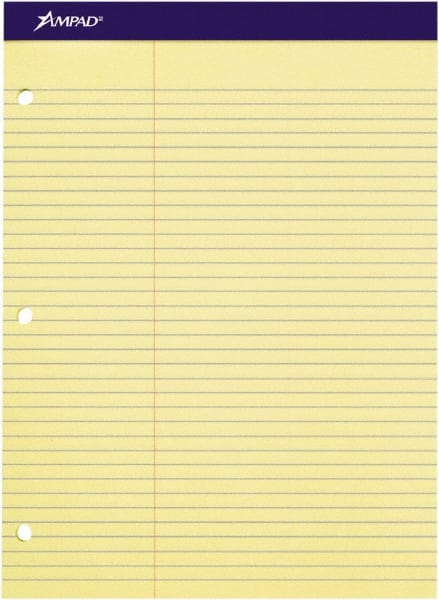 Law Perforated Style Ruled Pad: 100 Sheets, Law Ruled, Yellow Paper, Perforated Binding MPN:TOP20245