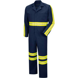 Red Kap® Enhanced Visibility Action Back Coverall Navy/Yellow Polyester/Cotton Regular 52