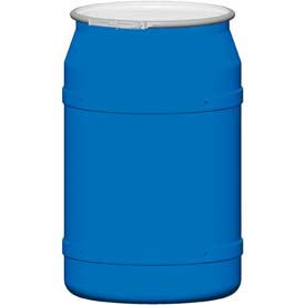 Eagle 55 Gal. Blue Plastic Open-Head Straight Lab Pack Drum 1656MB - Metal Lever Lock 1656MB
