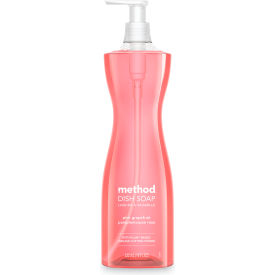 Method® Dish Soap Pump Hour-Glass Bottle Pink Grapefruit Scent 18 oz Pump Bottle 6/Ctn MTH10468