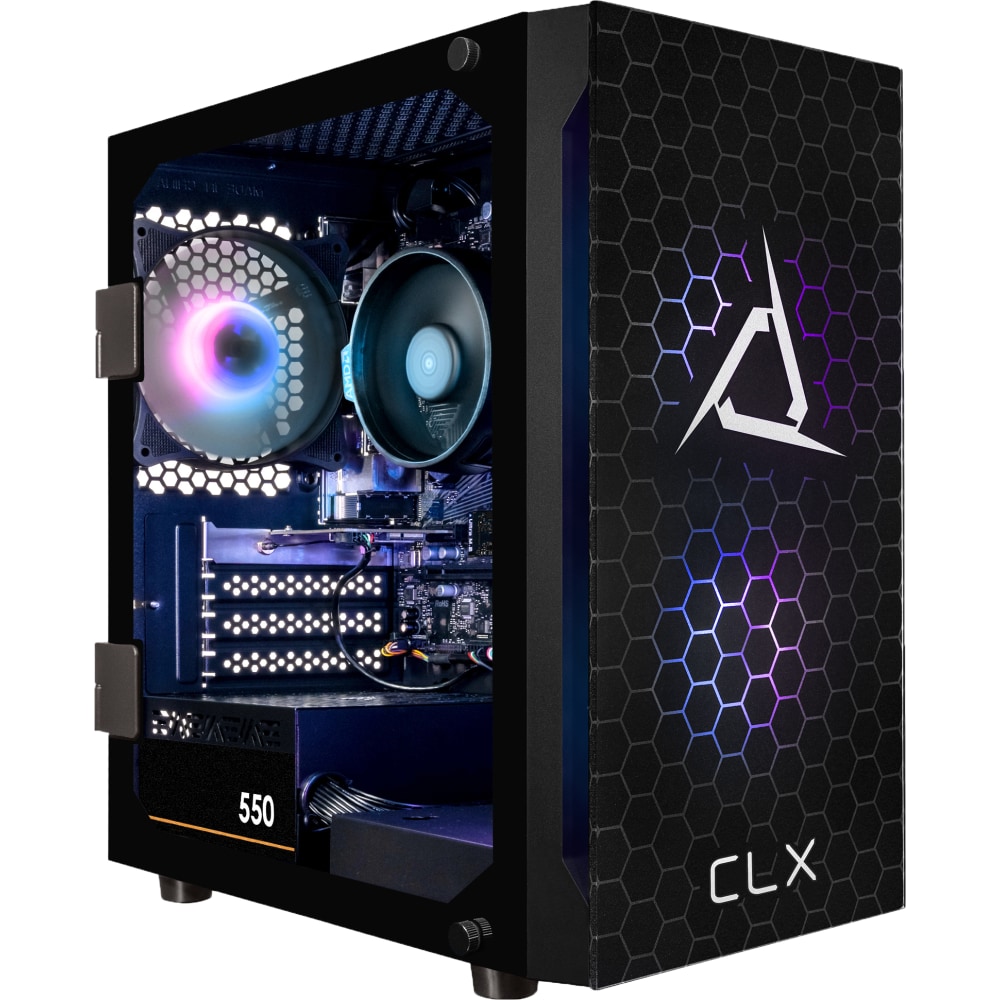 CLX SET Gaming Desktop PC, AMD Ryzen 5, 8GB Memory, 500GB Solid State Drive, Windows 11 MPN:TGMSETRXM2500BM