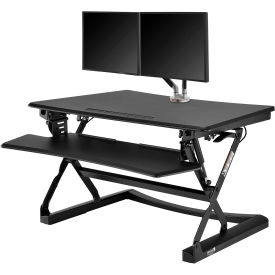 Interion® Ergonomic Sit-Stand Desk Converter & Dual Monitor Mount Kit - Full Width Keyboard 297670