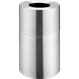 GoVets™ Aluminum Round Open Top Trash Can 35 Gallon Satin Clear 718240
