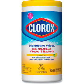 Clorox® Disinfecting Wipes Crisp Lemon Scent 75 Wipes/Canister 6 Canister/Carton 1628