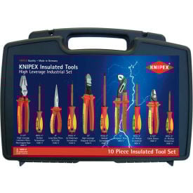 KNIPEX® 9K 98 98 31 US 10 Pc Pliers / Screwdriver Insulated Tool Set 1000V Hard Case 9K 98 98 31 US