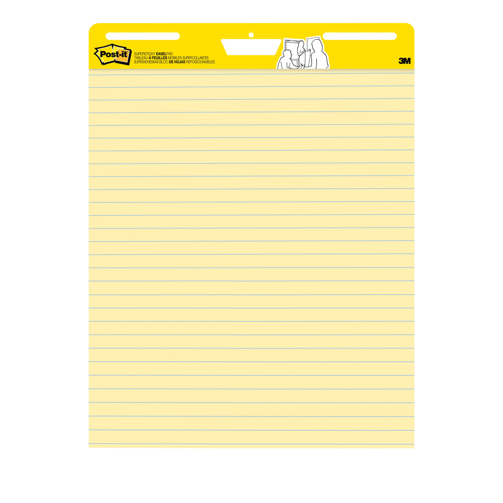Post-it Super Sticky Easel Pads, 25 in x 30 in, 2 Pads, 30 Sheets/Pad, Great for Virutal Teachers and Students, Yellow (Min Order Qty 2) MPN:561
