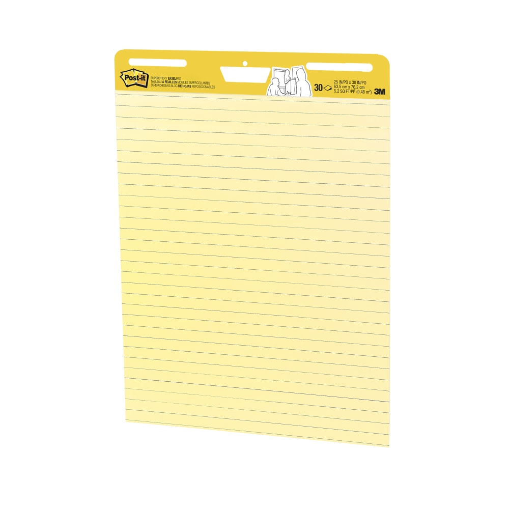 Post-it Super Sticky Easel Pad, 25 in x 30 in, 1 Pad, 30 Sheets/Pad, Great for Virtual Teachers and Students, Yellow (Min Order Qty 3) MPN:561SS