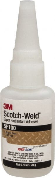 Adhesive Glue: 0.71 oz Bottle, Clear MPN:7100039206