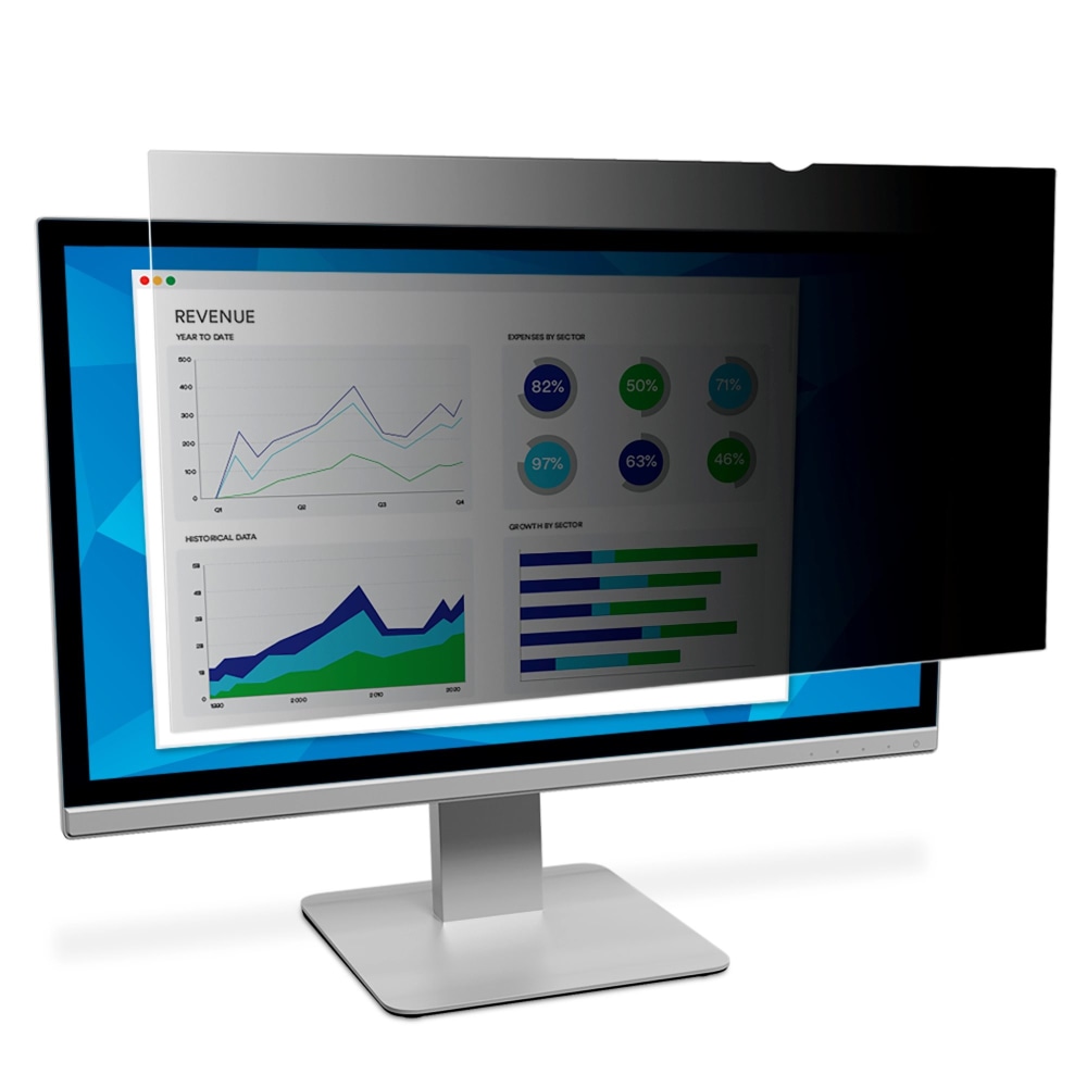 3M Privacy Filter Screen for Monitors, 23.8in Widescreen (16:9), Reduces Blue Light, PF238W9B MPN:PF23.8W9