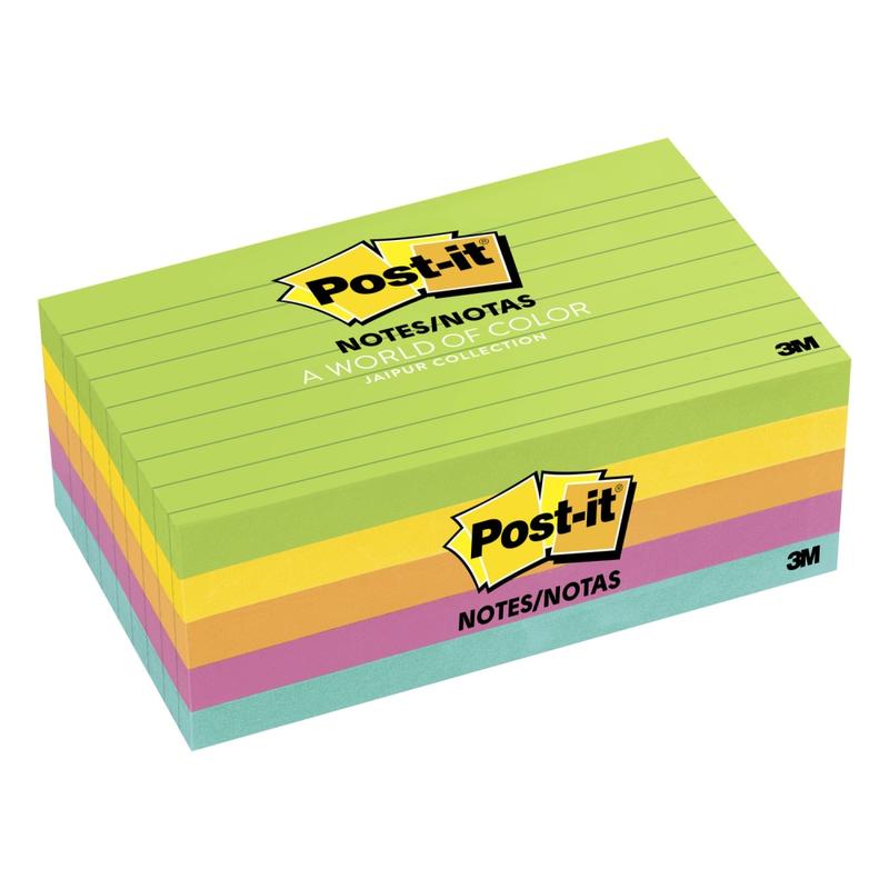 Post-it Notes, 5 Pads, 3 in x 5 in, Clean Removal, School Supplies and Office Products, Sticky Notes for Vertical Surfaces, Monitors, Walls and Windows, Floral Fantasy Collection, Lined (Min Order Qty 5) MPN:635-5AU
