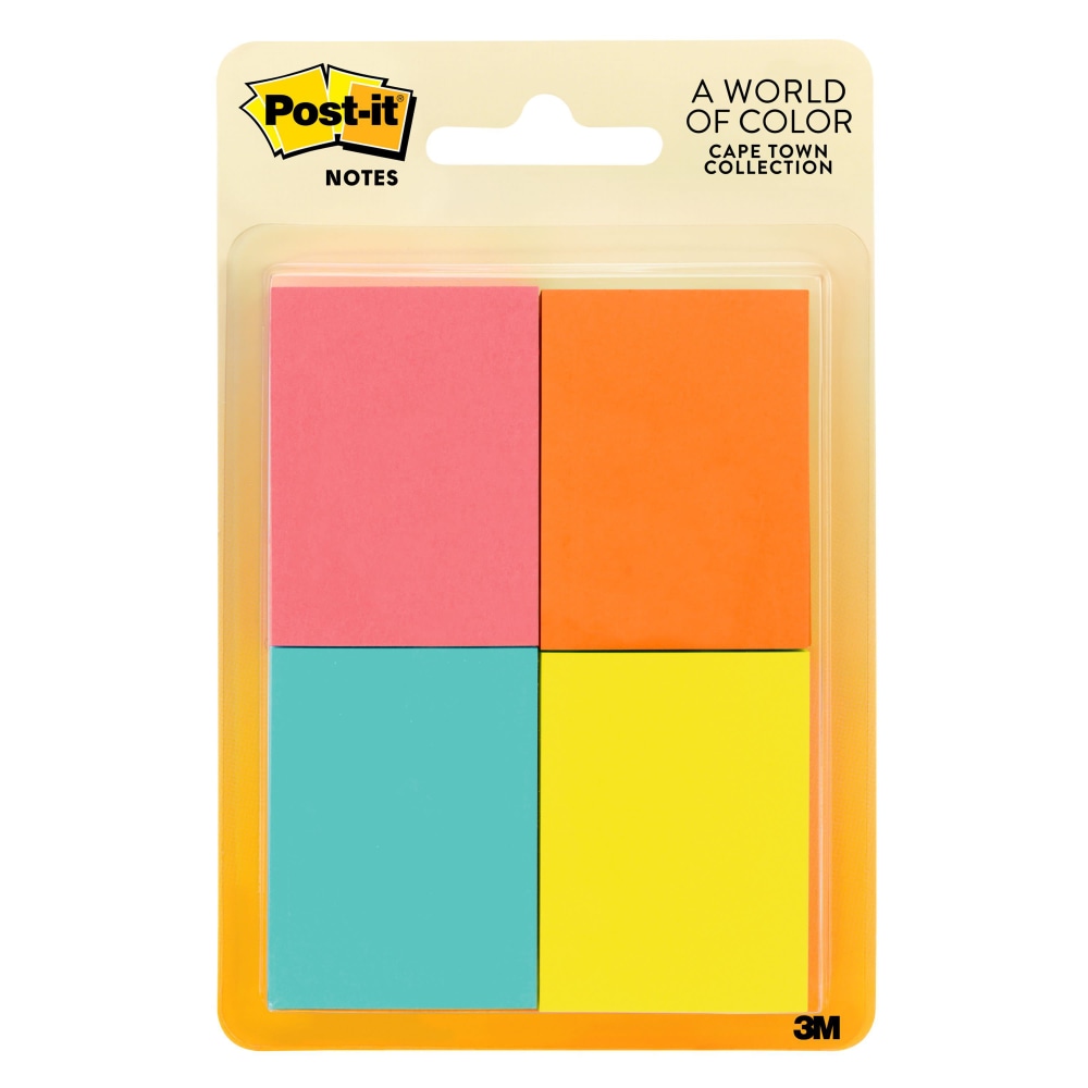 Post-it Notes, 8 Pads, 1 3/8 in x 1 7/8 in, Clean Removal, School Supplies and Office Products, Sticky Notes for Vertical Surfaces, Monitors, Walls and Windows, Poptimistic Collection (Min Order Qty 14) MPN:653-8AF