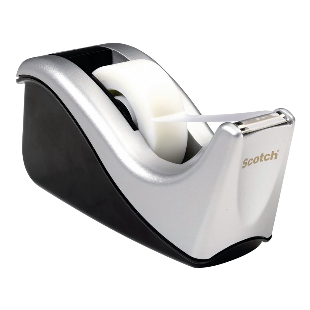 Scotch Desktop Tape Dispenser, 1 Dispenser, 1 in. Core, Black and Silver, Home Office Supplies and School Supplies for College and Classrooms (Min Order Qty 18) MPN:C60-ST
