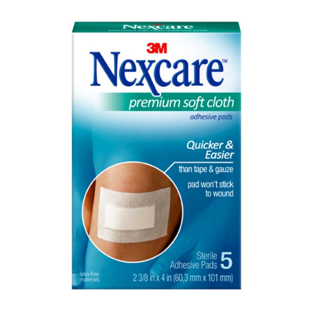 3M Nexcare Premium Adhesive Pads, 2 3/8in x 4in, Pack Of 3 (Min Order Qty 13) MPN:H3564