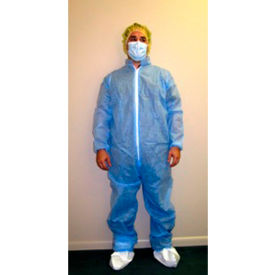 SMS Coverall Elastic Wrists & Ankles Zipper Front Single Collar Blue S 25/Case CVLSMSREG-E-BLUE-SM