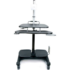 Aidata LDC003P Sit/Stand Mobile PC Workstation with LCD/LED Monitor Mount LDC003P