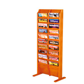 20 Pocket Free Standing Oak Display Medium Oak MR20-FSMO