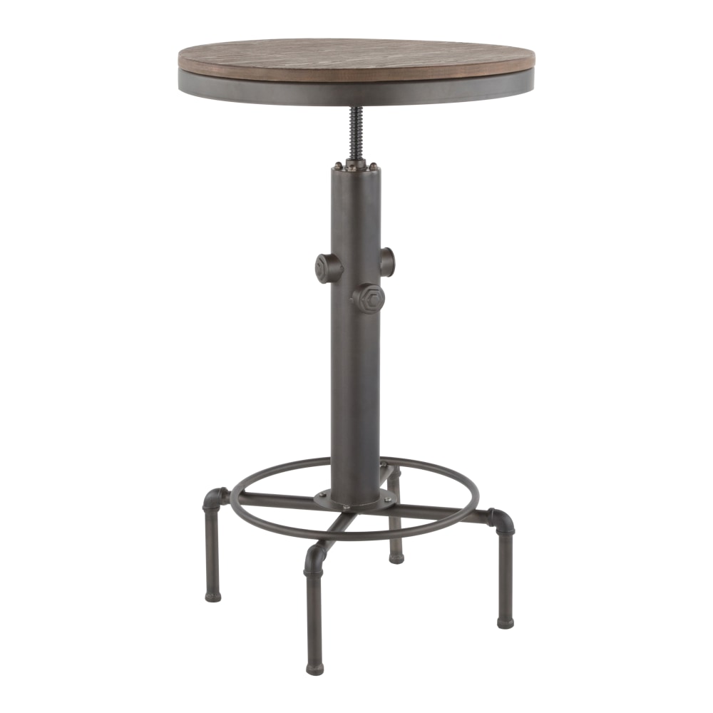 LumiSource Hydra Bar Table, 43inH x 23-1/2inW x 23-1/2inD, Brown/Antique MPN:BT-HYDRA AN+BN